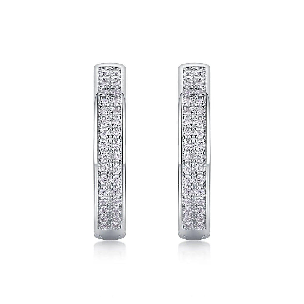 1Firefly Light - Moissanite S925 Sterling Silver Earrings with Platinum-Plated Stud Earrings