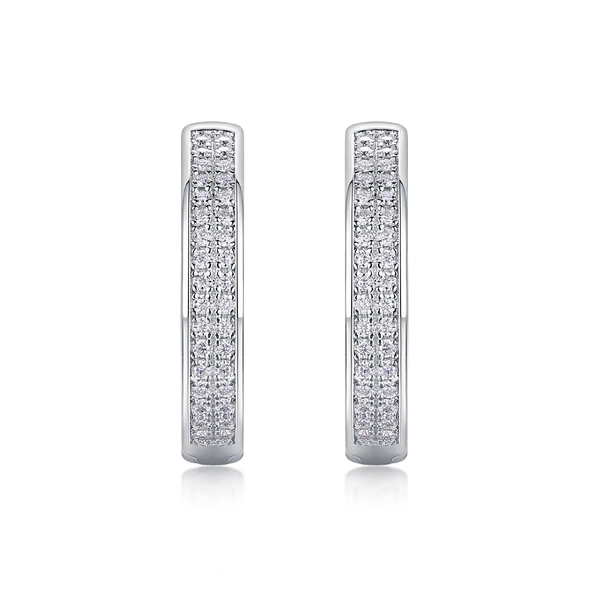 1Firefly Light - Moissanite S925 Sterling Silver Earrings with Platinum-Plated Stud Earrings