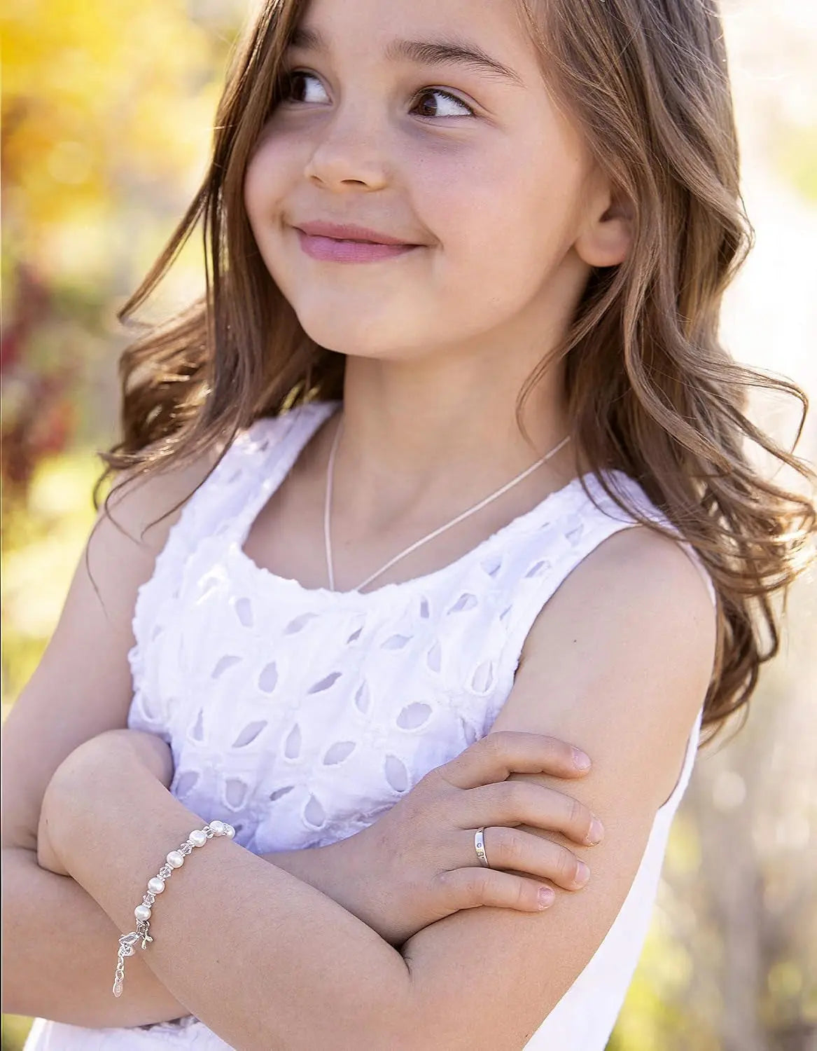 Pearl & Crystal Beaded Bracelet, .925 Sterling Silver 
