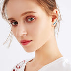 925 Sterling Silver Ear Climbers Earrings for Women Created Opal Earrings for Women Crawler Earrings Jewelry Birthday Valentines Day Gifts for Mom Wife Her