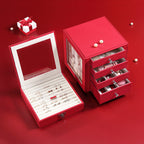 Five-layer rotating leather window jewelry box