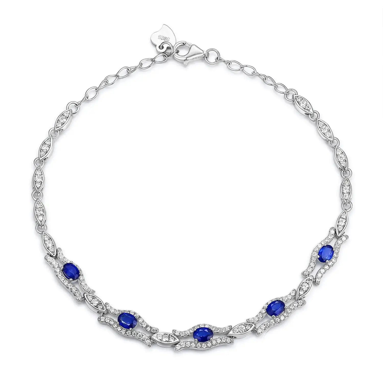 Natural Sapphire Bracelet for Women – S925 Sterling Silver Gemstone Jewelry, Premium Original Design NP Collection