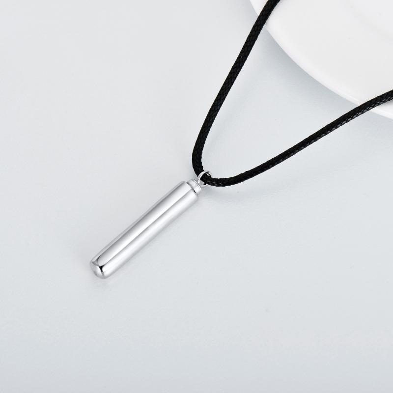 Cylinder Cremation Necklace Sterling Silver Urn