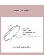 S925 Silver Bracelet Japanese And Korean Simple Double-layer Cross Diamond