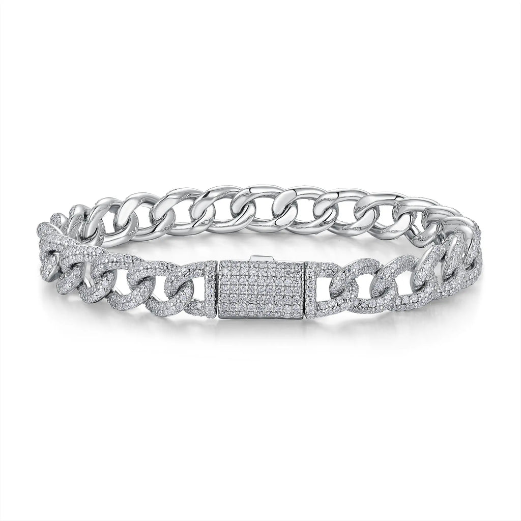 Moissanite, This Luxurious And Fashionable Light Luxury Jewelry Silver Bracelet Is Made Of S925 Silver Electroplated With Platinum NP Collection