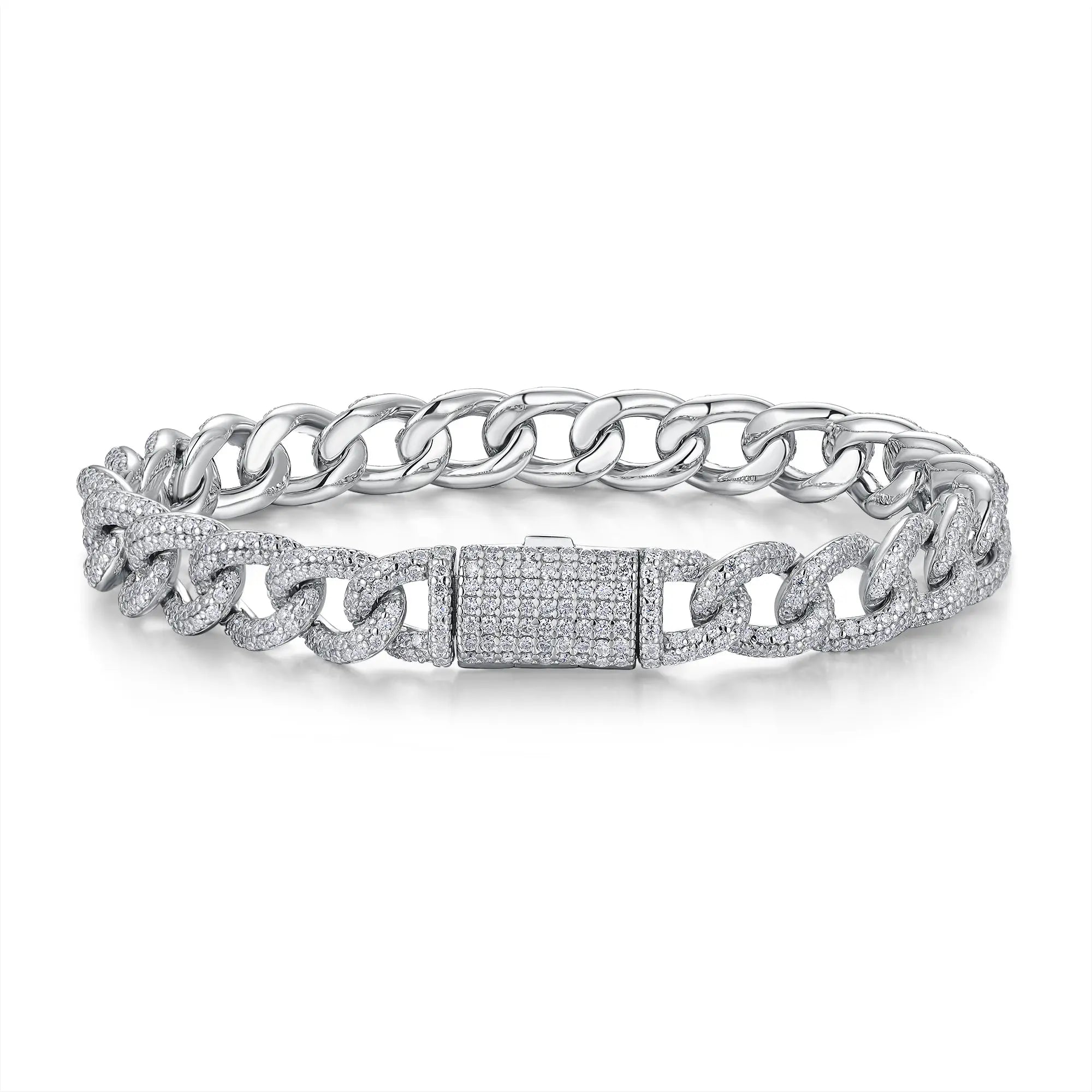 Moissanite, This Luxurious And Fashionable Light Luxury Jewelry Silver Bracelet Is Made Of S925 Silver Electroplated With Platinum NP Collection