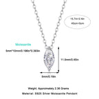 Moissanite S925 Sterling Silver and Platinum-Plated Diamond Necklace in the Shape of a Horse Eye