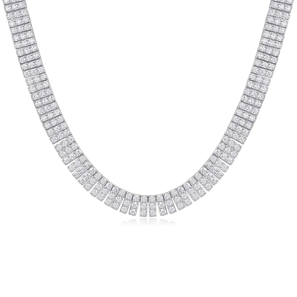 Aperture - Set With Moissanite Luxury And Fashionable Light Luxury Jewelry Silver Necklace S925 Silver Plated Platinum NP Collection