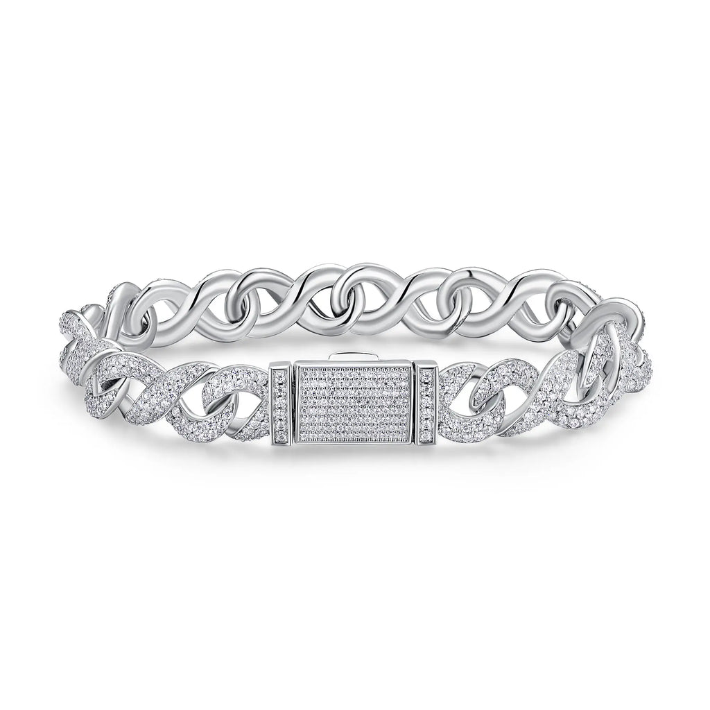 A Luxurious And Fashionable Minimalist Jewelry Bracelet Featuring Top-quality Moissanite, Made Of S925 Silver Electroplated With Platinum. - N&P Colletion