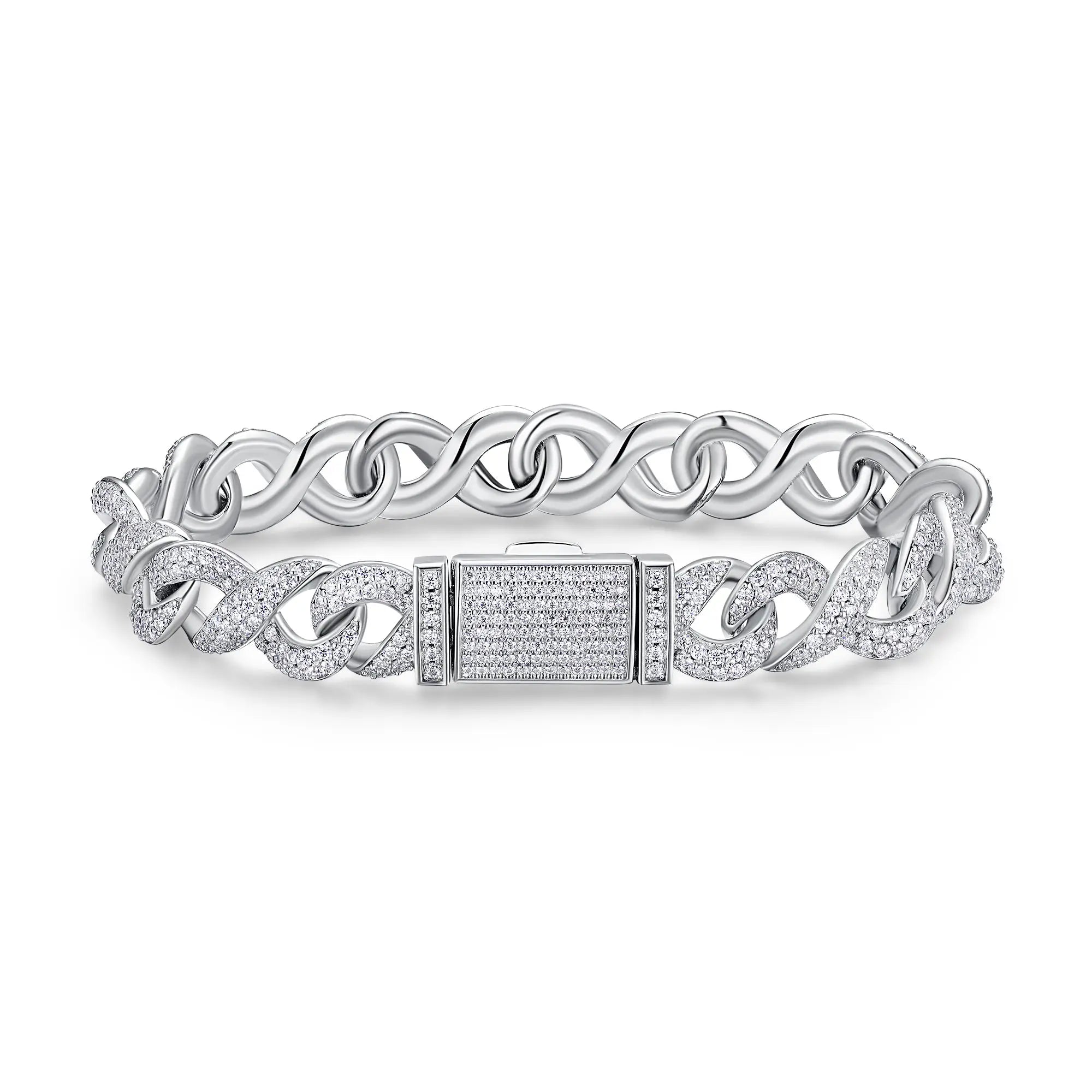 A Luxurious And Fashionable Minimalist Jewelry Bracelet Featuring Top-quality Moissanite, Made Of S925 Silver Electroplated With Platinum. - N&P Colletion