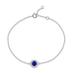 S925 Silver Inlaid Sapphire Bracelet