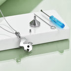 Origami Rabbit Bunny Urn Necklace for Ashes in Sterling Silver