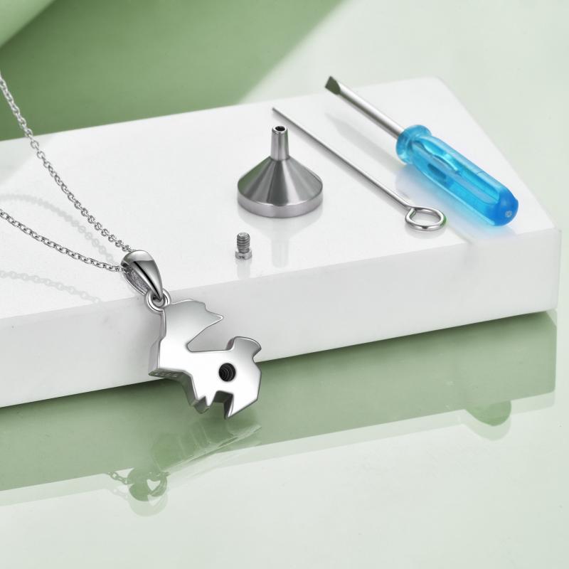 Origami Rabbit Bunny Urn Necklace for Ashes in Sterling Silver