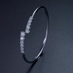 All-match High-grade S925 Sterling Silver Moissanite Open Elastic Bracelet