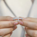 Moissanite Ring With Colored Diamonds Fashionable And Subtly Luxurious