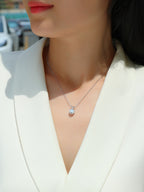 V-shaped - 2-carat Moissan Diamond S925 Sterling Silver And Platinum-plated Pendant