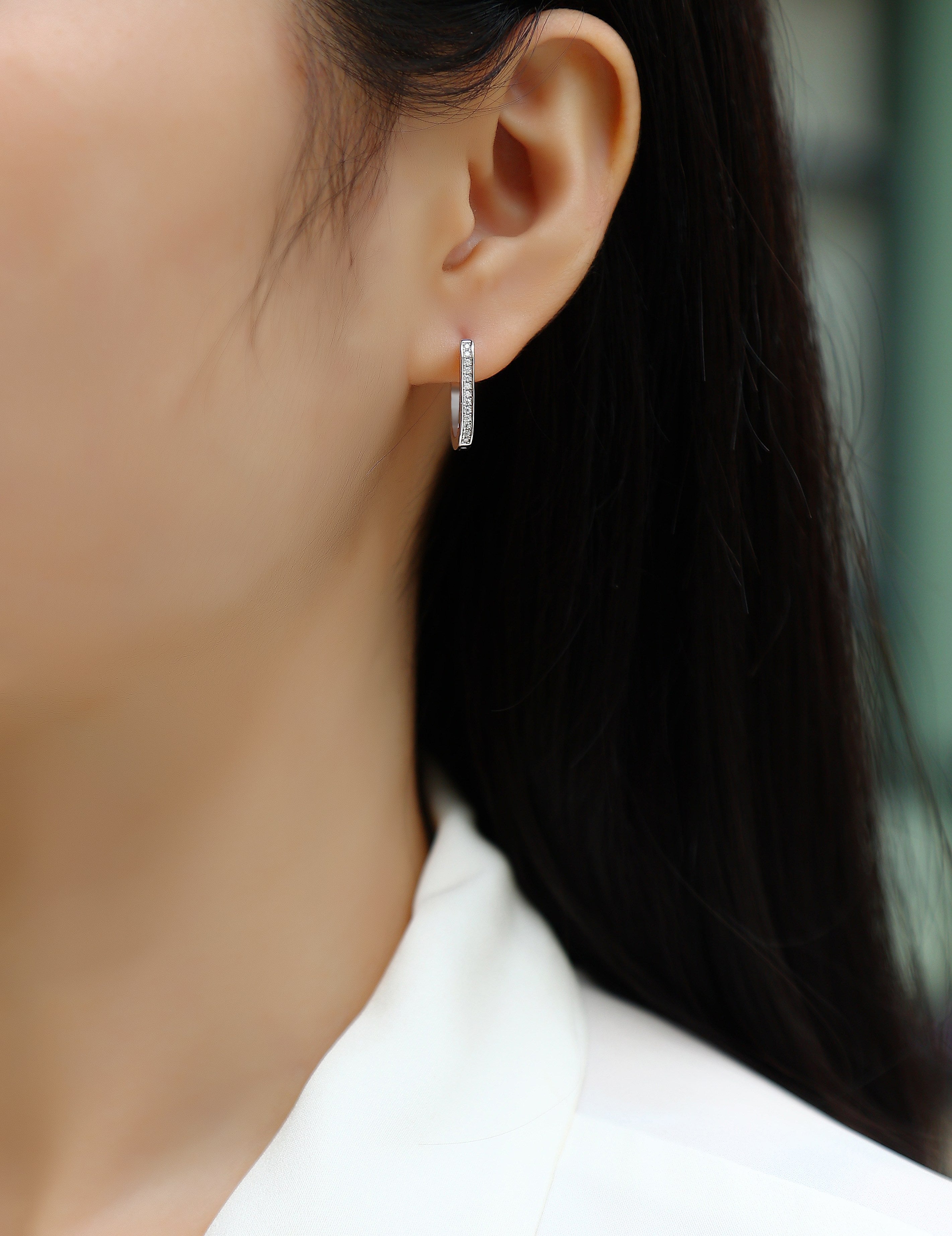 Reincarnation - Moissanite S925 Sterling Silver And Platinum-plated Stud Earrings