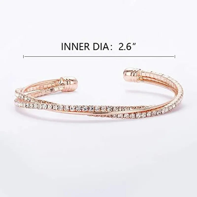 Rhinestone Cuff Bracelet Bangle Sparkly 
