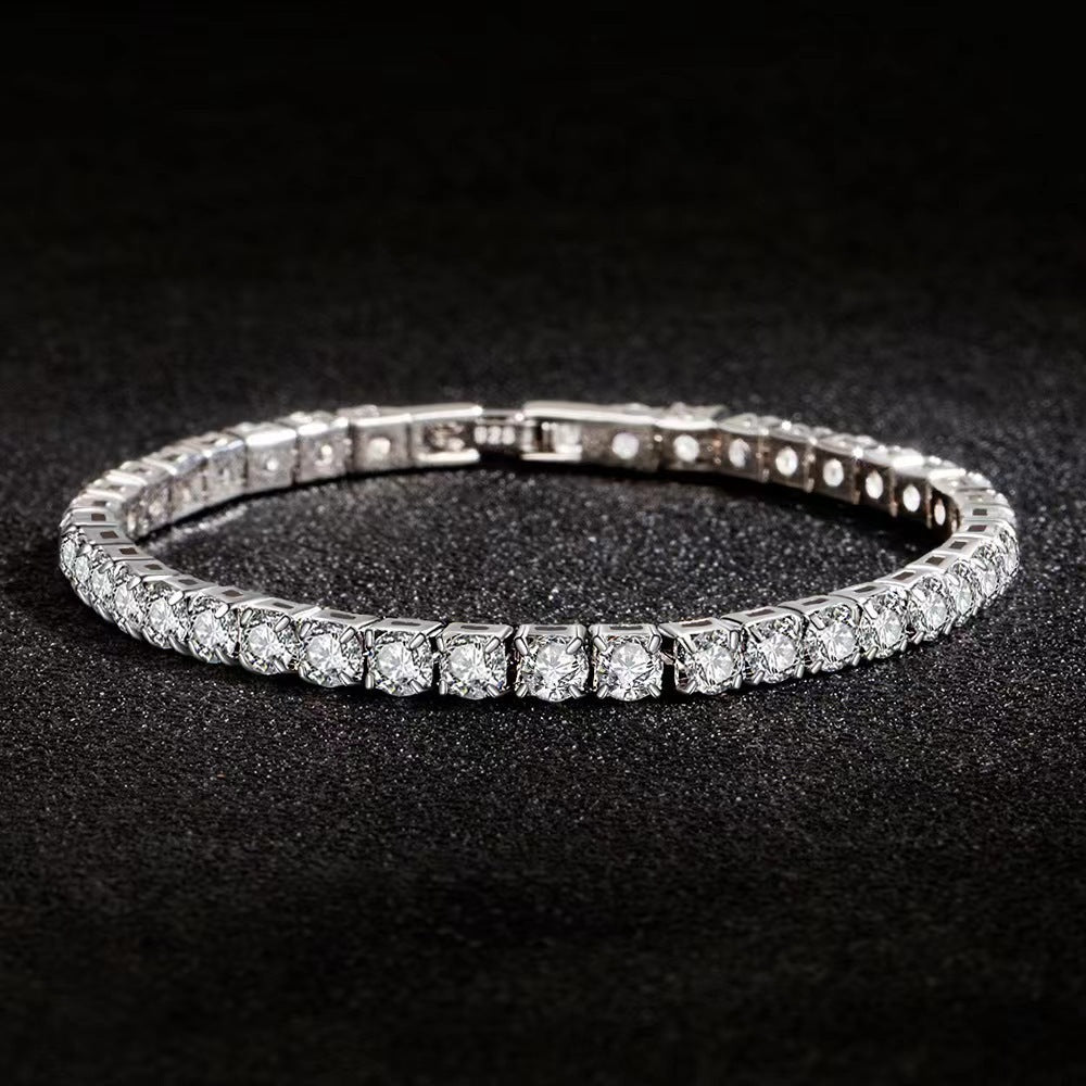 S925 Sterling Silver Diamond Inlaid Zircon Bracelet