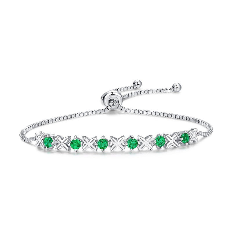 925 Silver Bracelet With Emerald
