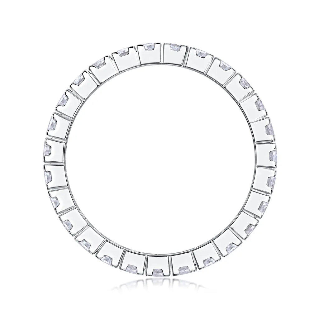 Multi-Row Diamond Moissanite Silver Ring 