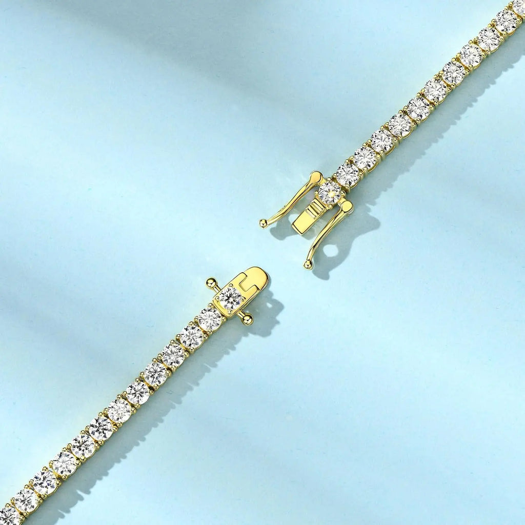 Moissanite Tennis Bracelet 14K Gold Plated