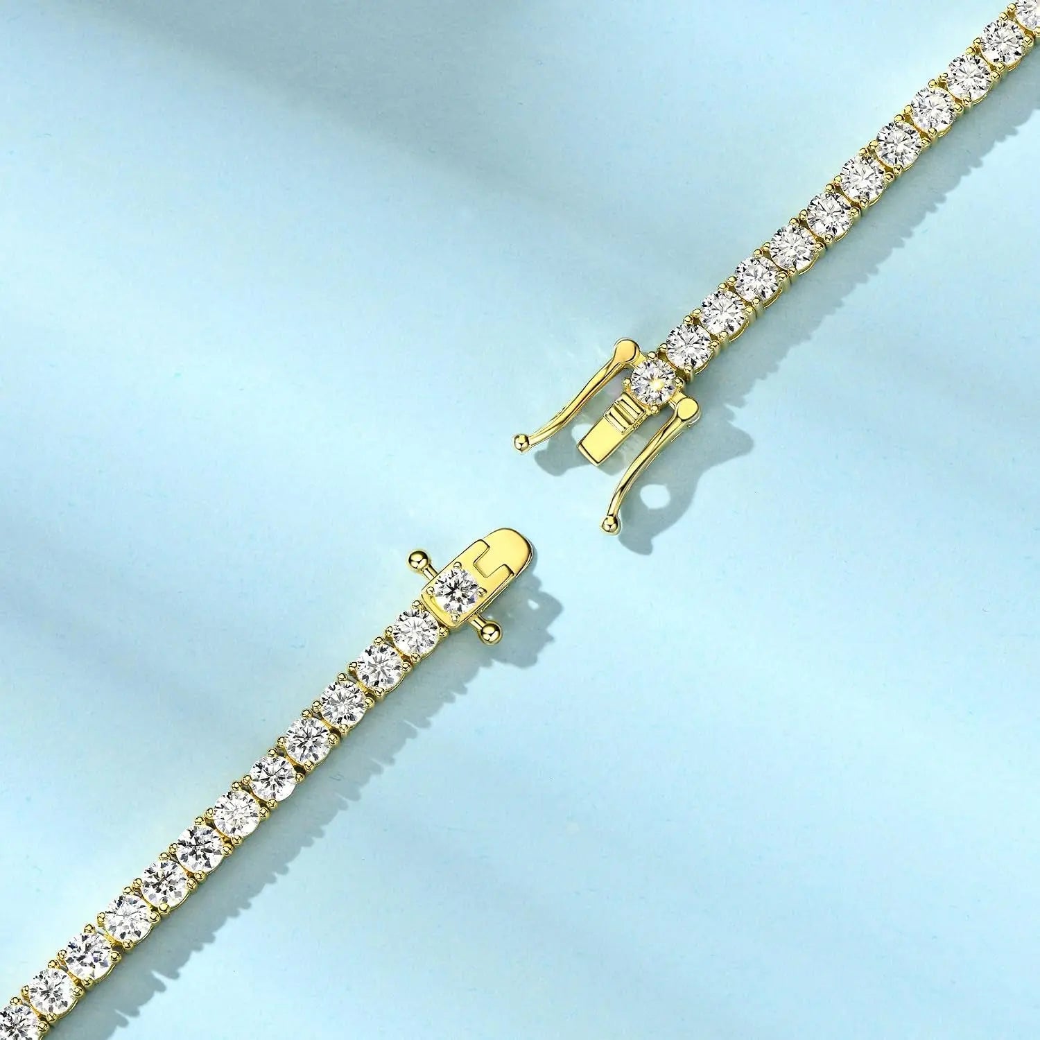 Moissanite Tennis Bracelet 14K Gold Plated