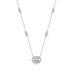 White Summer Night - Egg-shaped Moissanite S925 Sterling Silver And Platinum Plating Pendant
