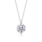1Time Lasts Diamond Jewelry Pendant Set with 2-Carat, 3-Carat and 5-Carat Moissan Diamonds, S925 Sterling Silver and Platinum Plating 