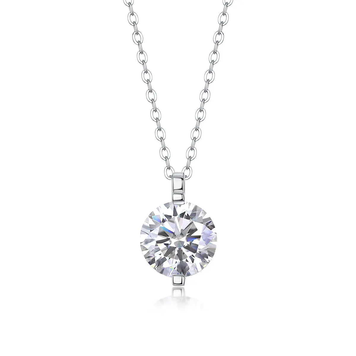 1Time Lasts Diamond Jewelry Pendant Set with 2-Carat, 3-Carat and 5-Carat Moissan Diamonds, S925 Sterling Silver and Platinum Plating 