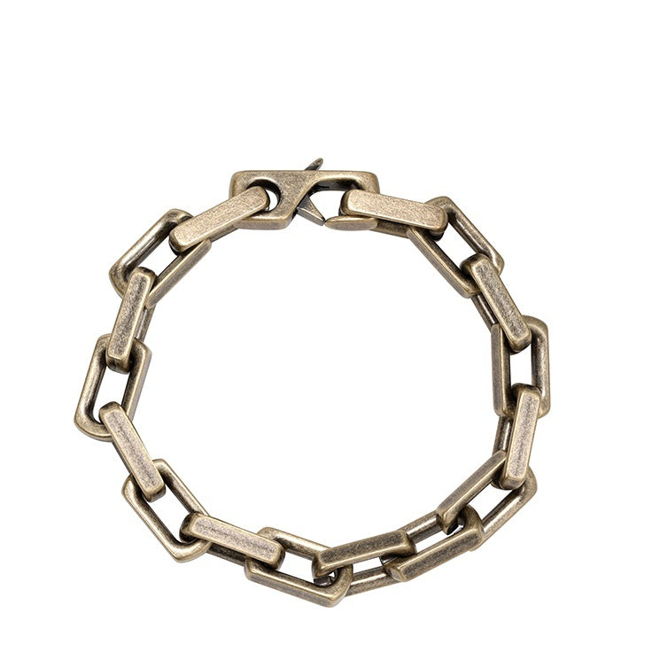 Thick Antique Bronze Titanium Steel Bracelet