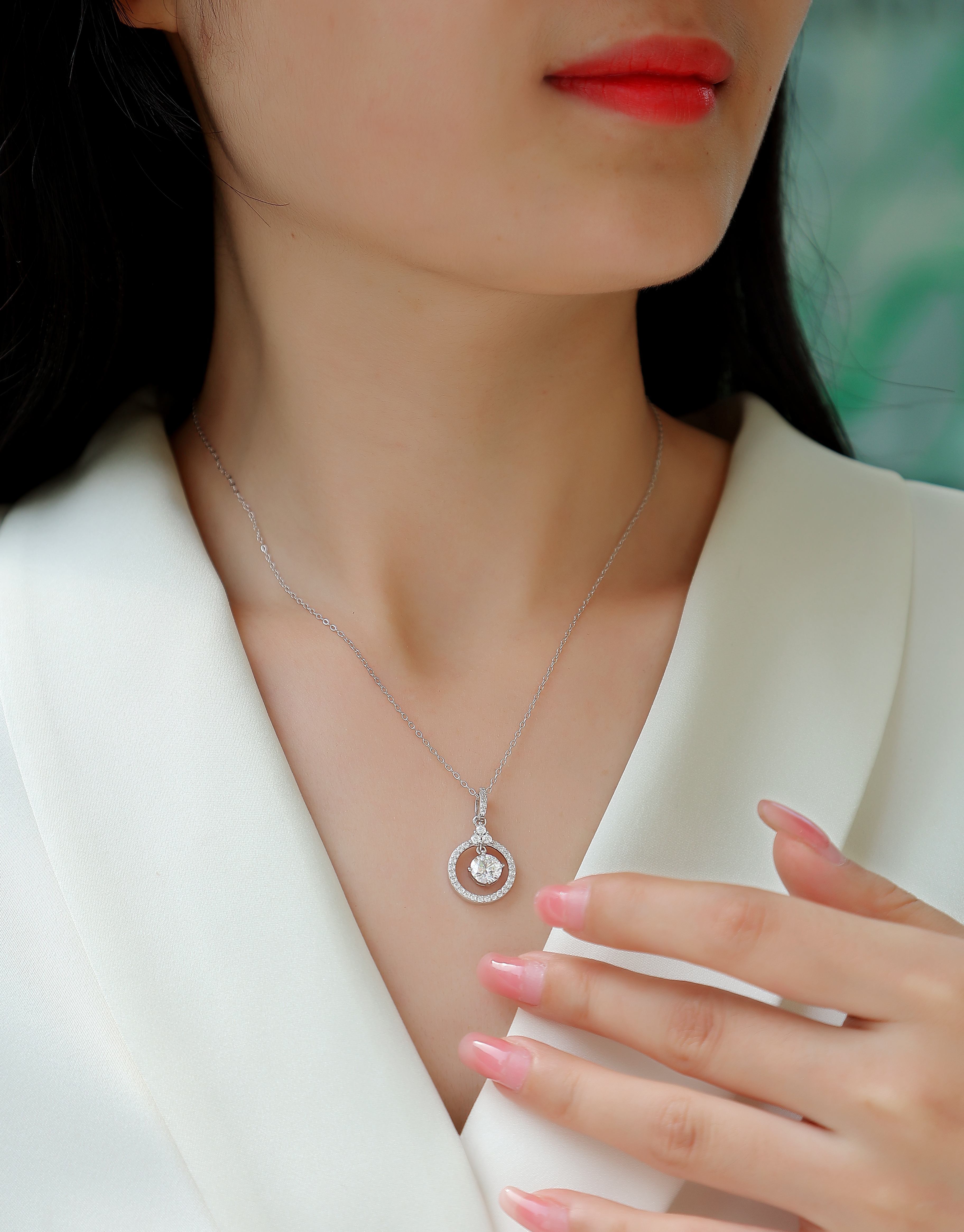 Love Ring - 1-carat Moissan Diamond S925 Sterling Silver And Platinum Plating Pendant