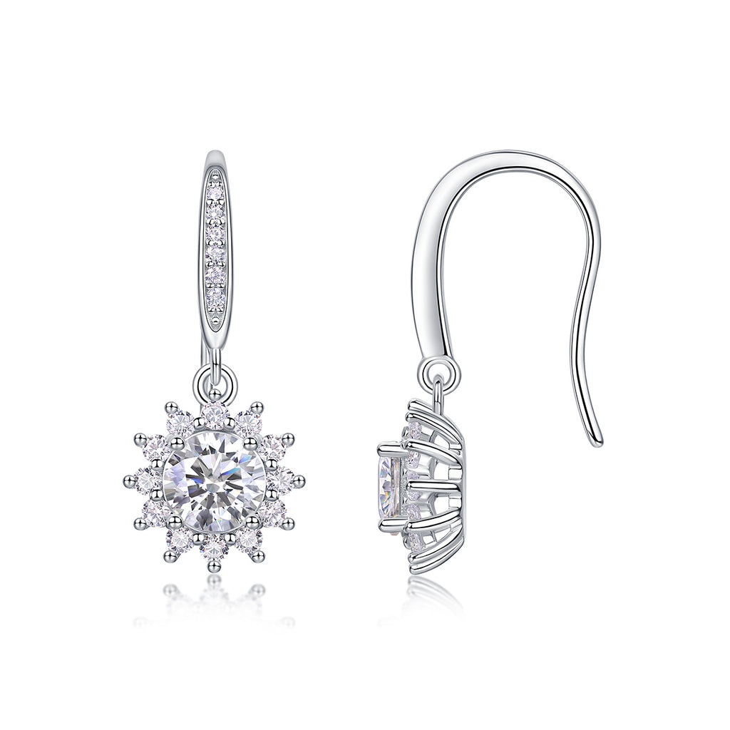 Qingcheng - Half-carat Moissan Diamond S925 Sterling Silver And Platinum-plated Stud Earrings
