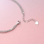 S925 Sterling Silver I Love U Forever Love Heart Double Chain Bracelets