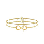 Dainty Gold Bracelets For Women, 14K Gold Filled Adjustable Layered Bracelet Cute Oval Chain  Bar Gold Bracelet