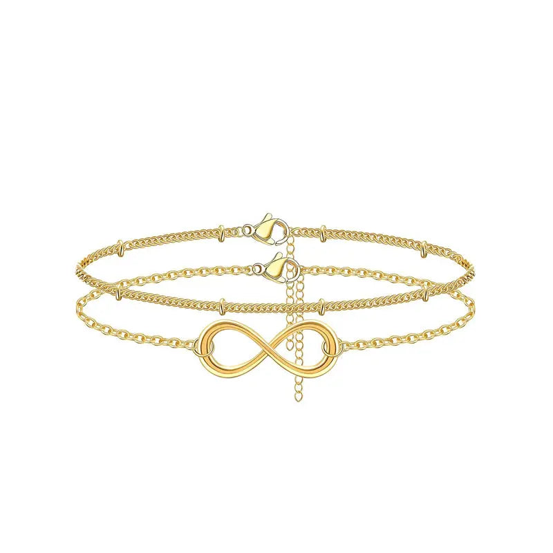 Dainty Gold Bracelets For Women, 14K Gold Filled Adjustable Layered Bracelet Cute Oval Chain  Bar Gold Bracelet