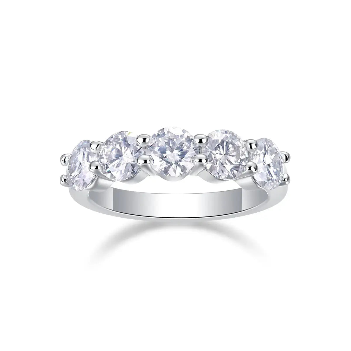 A Luxurious And Fashionable Light Luxury Jewelry Silver Ring Set With Top-quality Moissanite, S925 Silver Plated With Platinum NP Collection