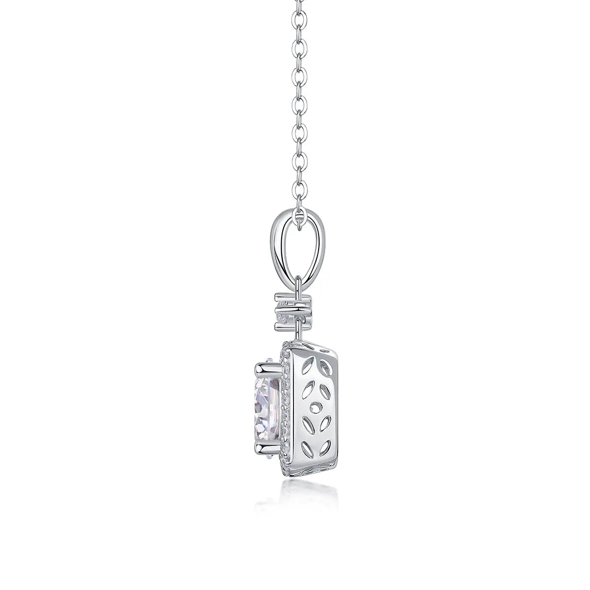 1Innocence Diamond Jewelry Piece Set with 2-Carat Moissanite S925 Sterling Silver and Platinum-Plated Pendant