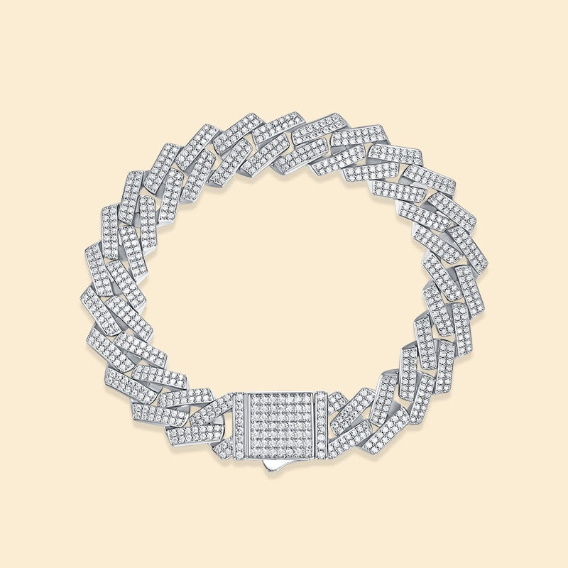 Moissanite Fashion S925 Silver Keel Bracelet
