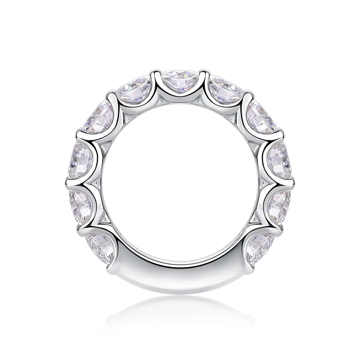 1Dazzling Moments Ring Moissanite S925 Sterling Silver and Platinum-Plated Diamond 