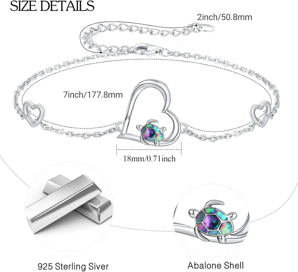Sea Turtle Bracelet Sterling Silver 