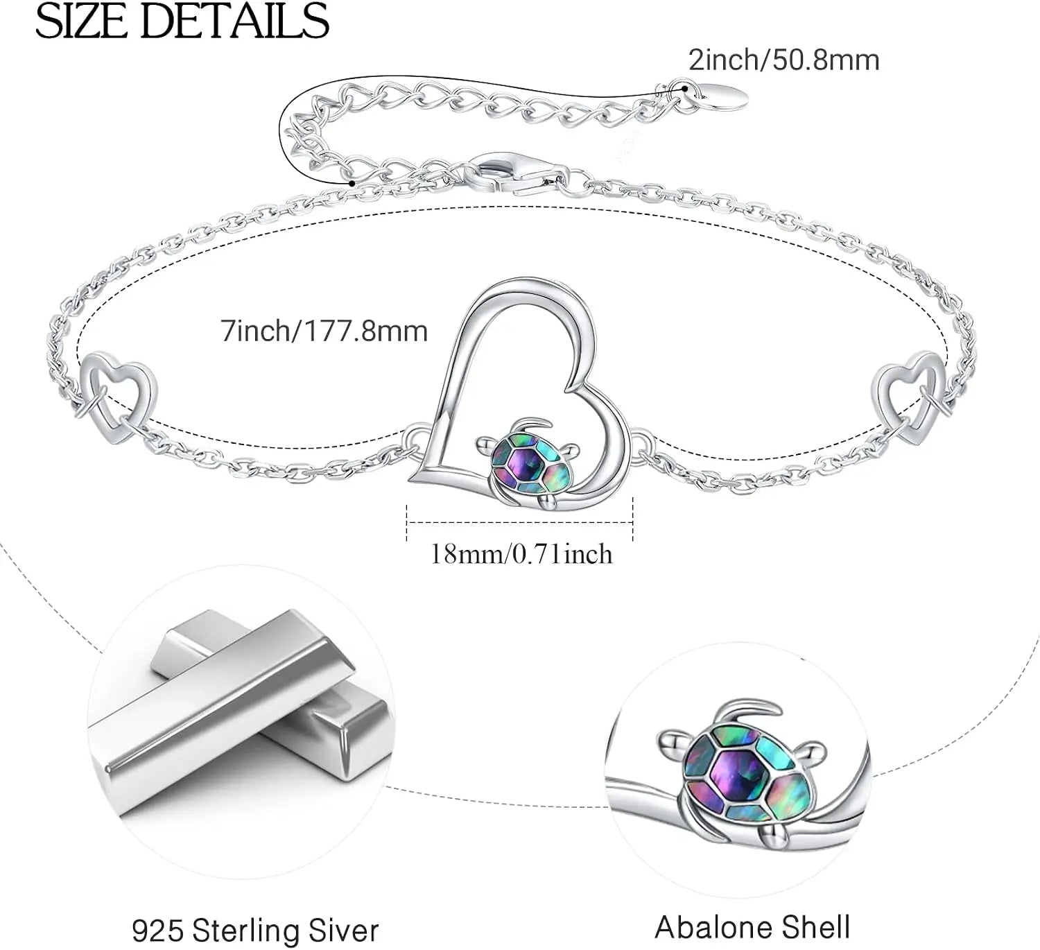 Sea Turtle Bracelet Sterling Silver 