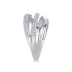 1Brilliant Interweaving Moissanite S925 Sterling Silver and Platinum-Plated Diamond Ring