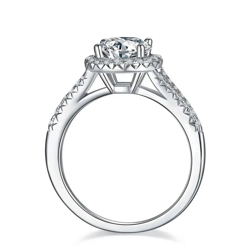 1.5-carat Luxury And Fashionable Light Luxury Jewelry Silver Ring Set With Top-quality Moissanite, S925 Silver-plated Platinum NP Collection