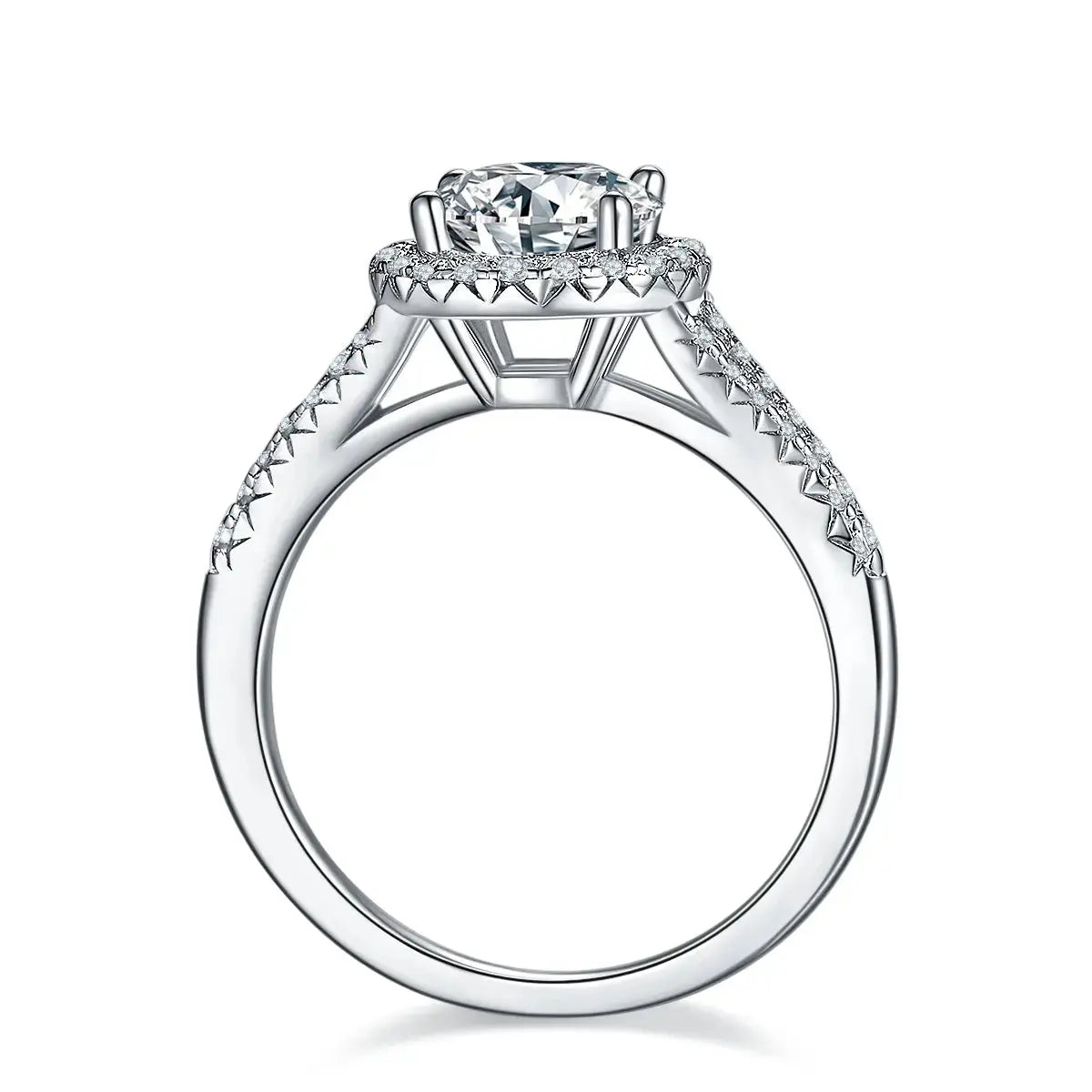 1.5-carat Luxury And Fashionable Light Luxury Jewelry Silver Ring Set With Top-quality Moissanite, S925 Silver-plated Platinum NP Collection