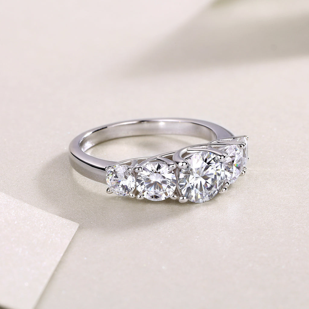 Deep Affection - 1-carat Top-quality Moissanite S925 Silver And Platinum-plated Diamond Ring
