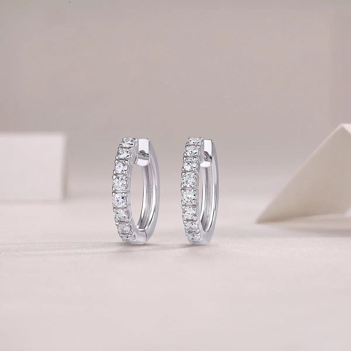 Moissanite Luxury & Fashionable Light Luxury Silver Stud Earrings – S925 Platinum Plated NP Collection