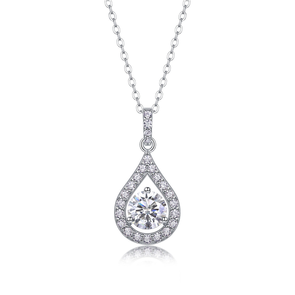 Heart Charm - 1-carat Moissan Diamond S925 Sterling Silver And Platinum-plated Pendant