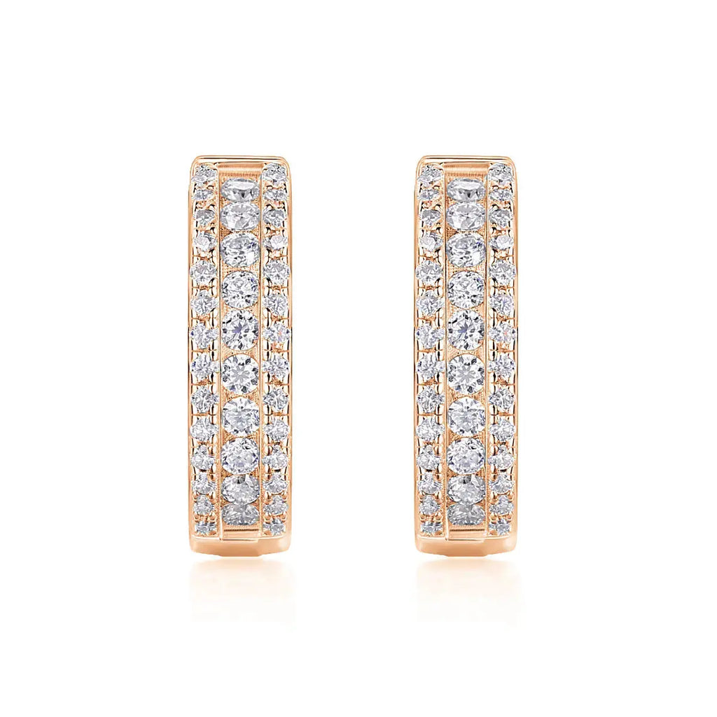 Brilliant Night - Premium Moissanite Luxury Fashion Light Luxury Jewelry Silver Stud Earrings S925 Silver Plated Platinum NP Collection