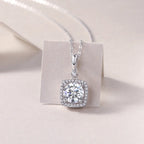 1Innocence Diamond Jewelry Piece Set with 2-Carat Moissanite S925 Sterling Silver and Platinum-Plated Pendant